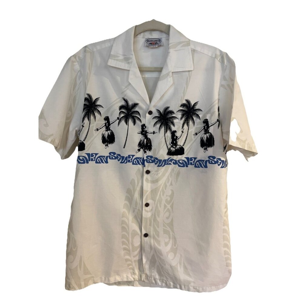 Vintage Pacific Legend Hawaii Shirt Men Size M - Aloha Hula Girls- Made Hawaii